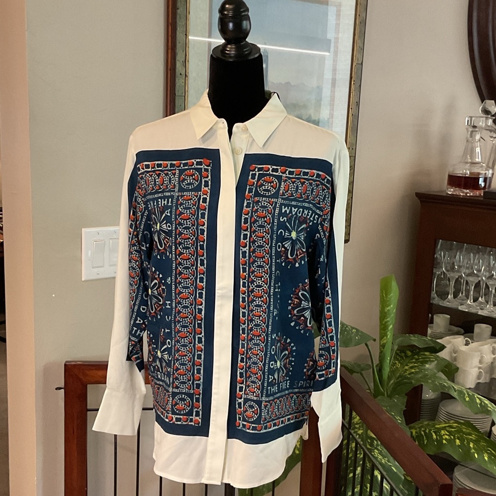 SCOTCH & SODA - Button-Up Shirt with Navy Red Bandana Print